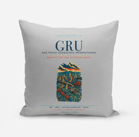 Thumbnail for Sao Paulo Guarulhos International Airport (GRU) design on light gray pillow