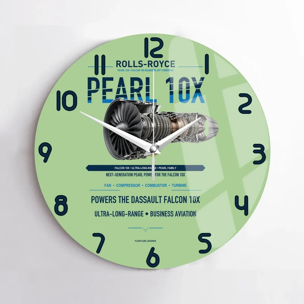 PEARL 10X design on light green no frame wall clock