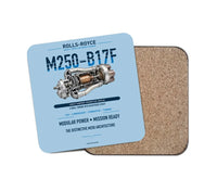 Thumbnail for M250-B17F design on light blue 1 piece coaster
