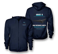 Thumbnail for AgEagle eBee X design on navy blue zipped hoodie