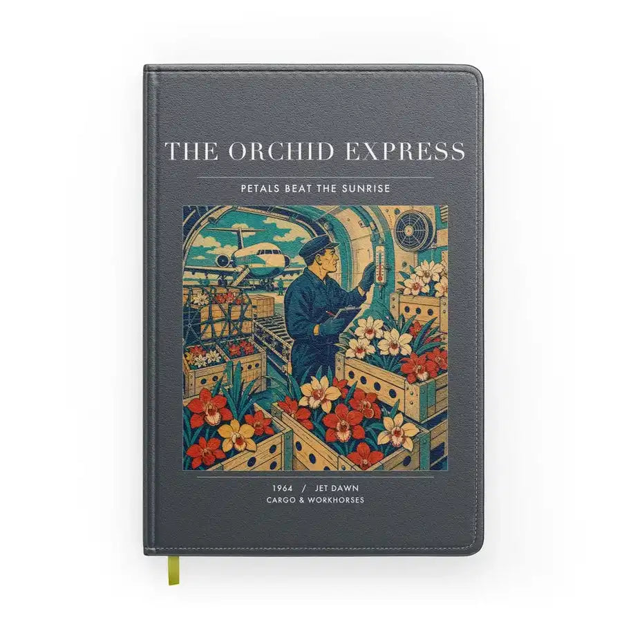 VINTAGE G4233 - The Orchid Express - Designed Notebooks design on gray