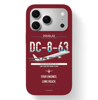 Thumbnail for Douglas DC-8-63 design on dark red magsafe iphone case, for iPhone 17 Pro