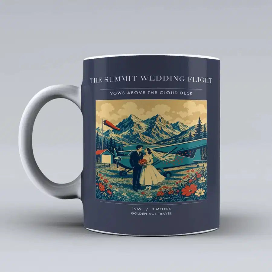 VINTAGE G4345 - The Summit Wedding Flight - Ceramic Mug design on darkblue