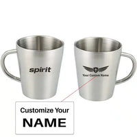 Thumbnail for Spirit Airlines Stainless Steel Coffee mug, Silver+Name