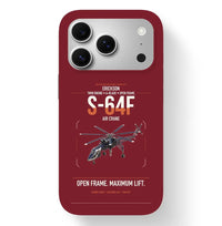 Thumbnail for Erickson S-64F Air Crane design on dark red magsafe iphone case, for iPhone 17 Pro