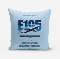 Thumbnail for Embraer E195 design on light blue pillow