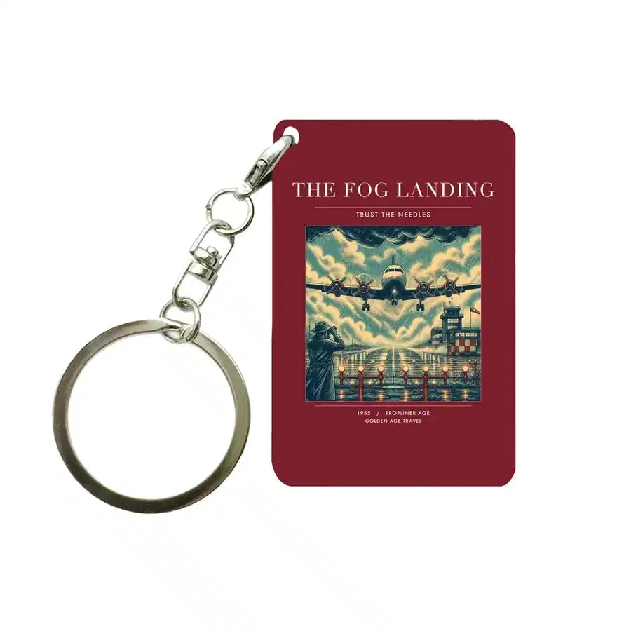 VINTAGE G4095 - The Fog Landing - Designed Key Chain design on darkred