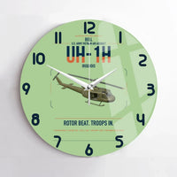Thumbnail for Bell UH-1H Iroquois design on light green no frame wall clock