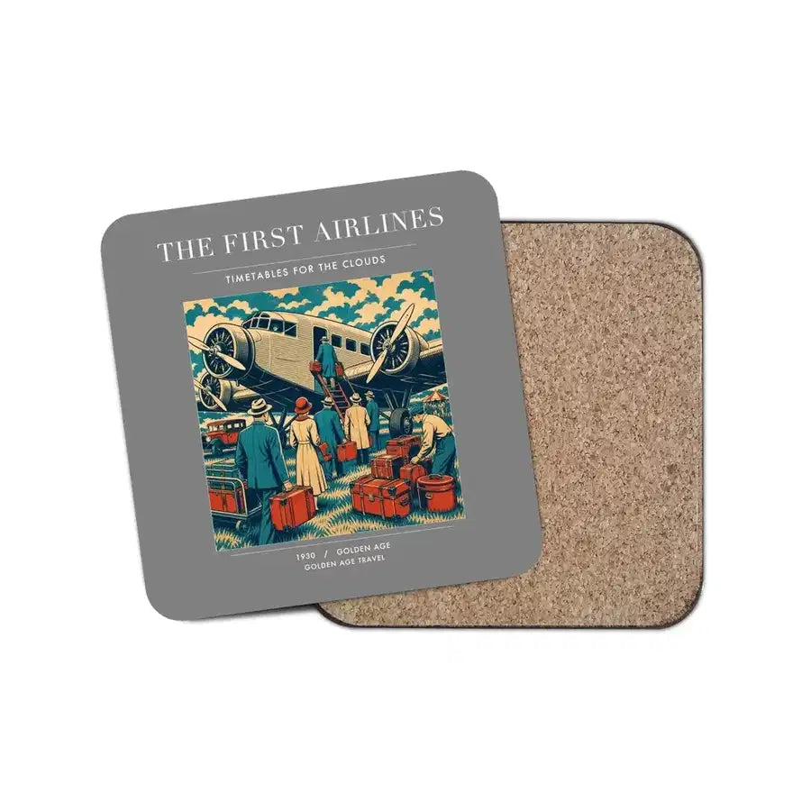 The First Airlines - Designed Coasters design on gray 1-piece