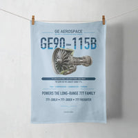Thumbnail for GE90-115B design on light blue towel