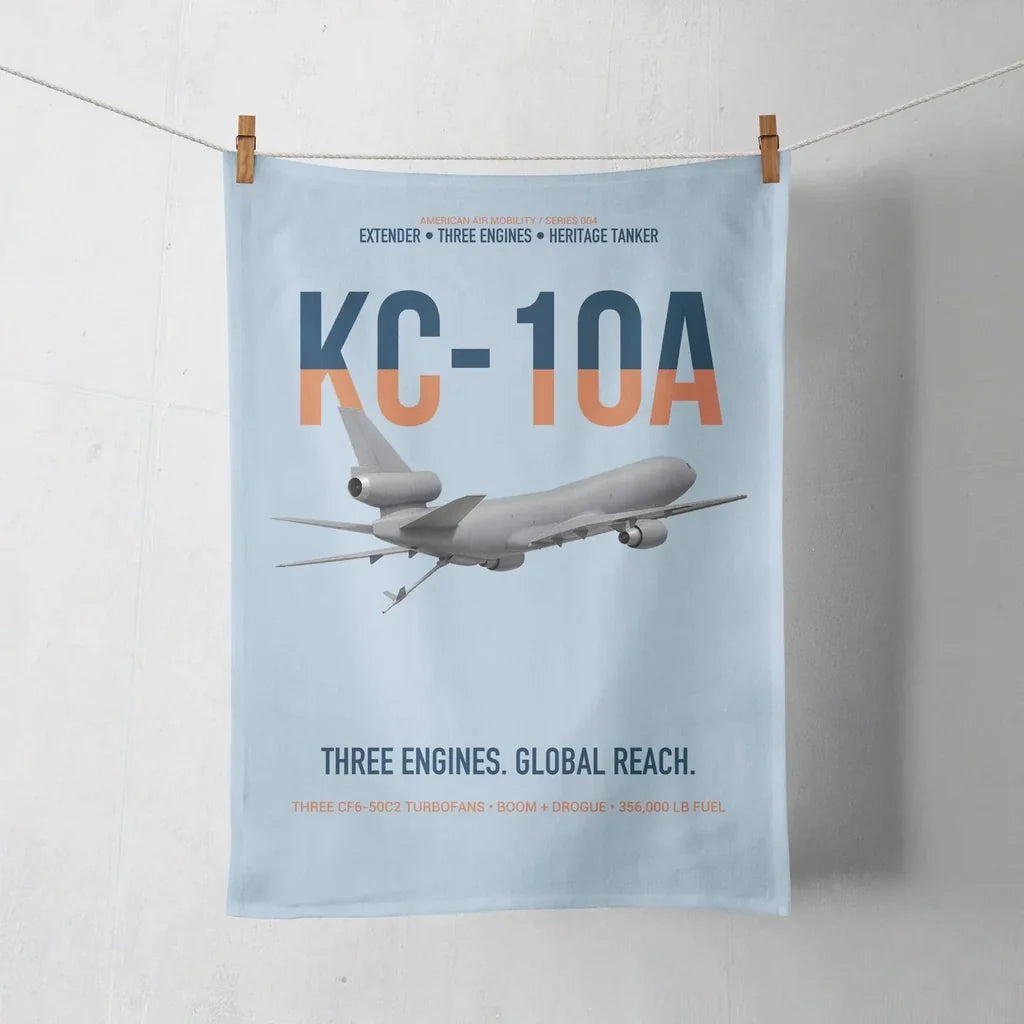 KC-10A EXTENDER design on light blue towel