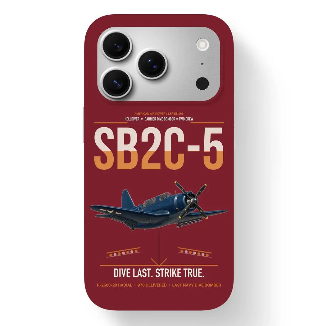 SB2C-5 Helldiver design on dark red magsafe iphone case, for iPhone 17 Pro
