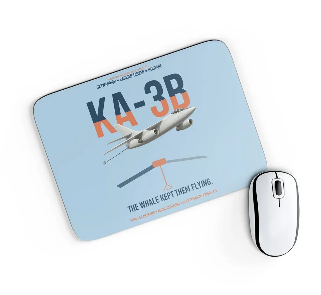 KA-3B Skywarrior design on light blue rectangle mouse pad