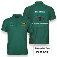 Thumbnail for Inspired Flight IF1200A design on green polo with custom name badge
