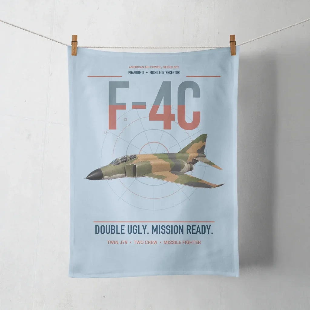 F-4C Phantom II design on light blue towel