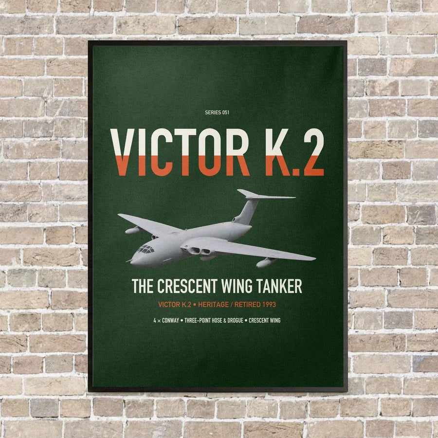 Handley Page Victor K.2 vertical canvas print - framed - dark green background
