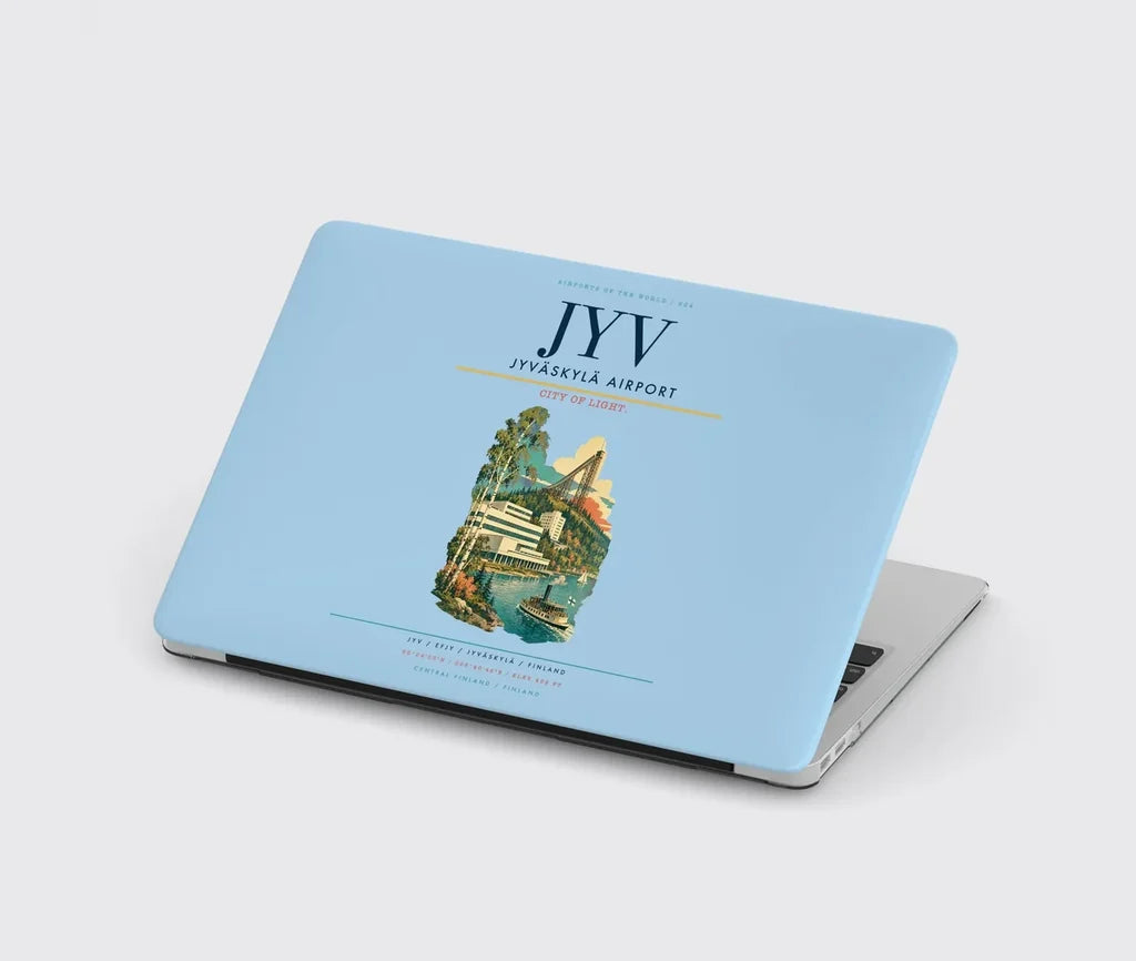 Jyväskylä Airport (JYV) design on light blue MacBook case