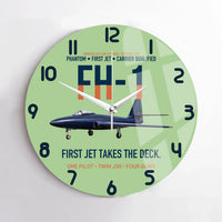 Thumbnail for FH-1 Phantom First Jet Takes the Deck design on light green no frame wall clock