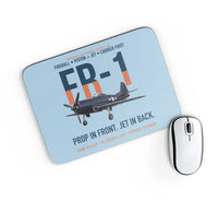 Thumbnail for FR-1 Fireball Prop in Front Jet in Back design on light blue rectangle mouse pad