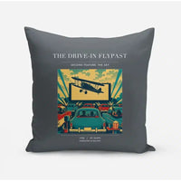 Thumbnail for VINTAGE G4397 - The Drive-In Flypast - Designed Pillows design on gray