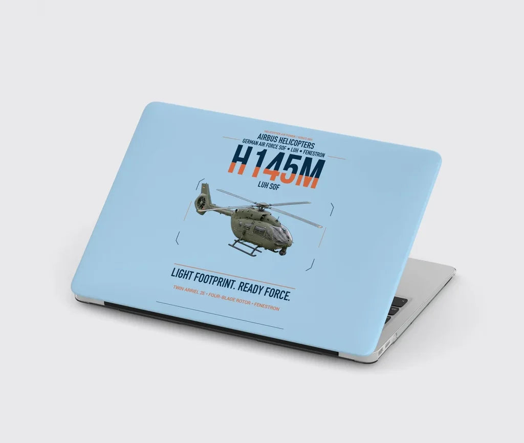 Airbus Helicopters H145M LUH SOF design on light blue MacBook case