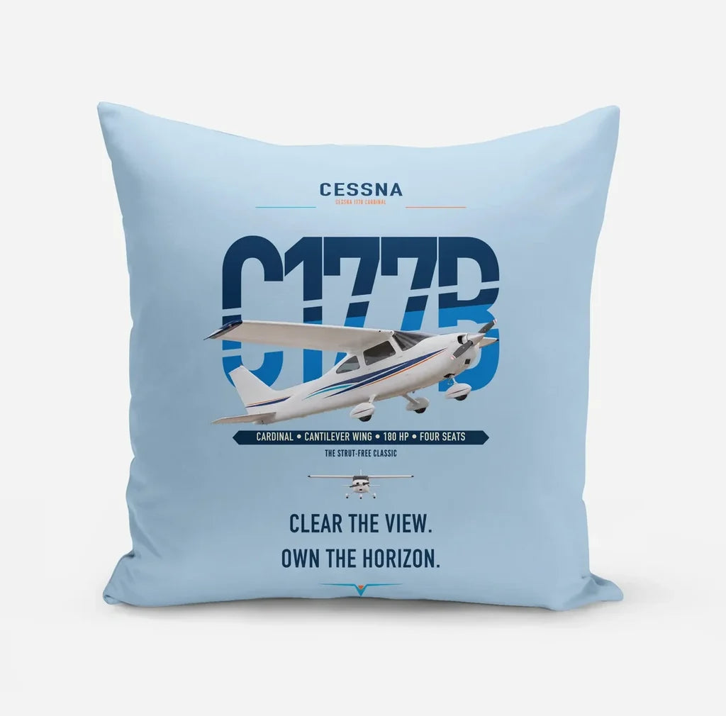 Cessna 177B Cardinal design on light blue pillow