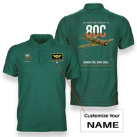 Thumbnail for IAR 80C design on green+name double-side polo t-shirt, double-side print