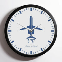 Thumbnail for Boeing 717 aviation design on premium wood and metal wall clock.