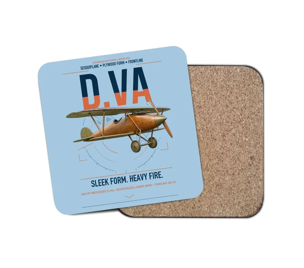 Albatros D.Va design on light blue 1 piece coaster