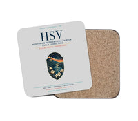 Thumbnail for Huntsville International Airport (HSV) design on light gray 1 piece coaster