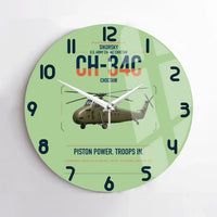 Thumbnail for Sikorsky CH-34C Choctaw design on light green no frame wall clock