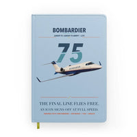 Thumbnail for Bombardier Learjet 75 Liberty design on light blue notebook