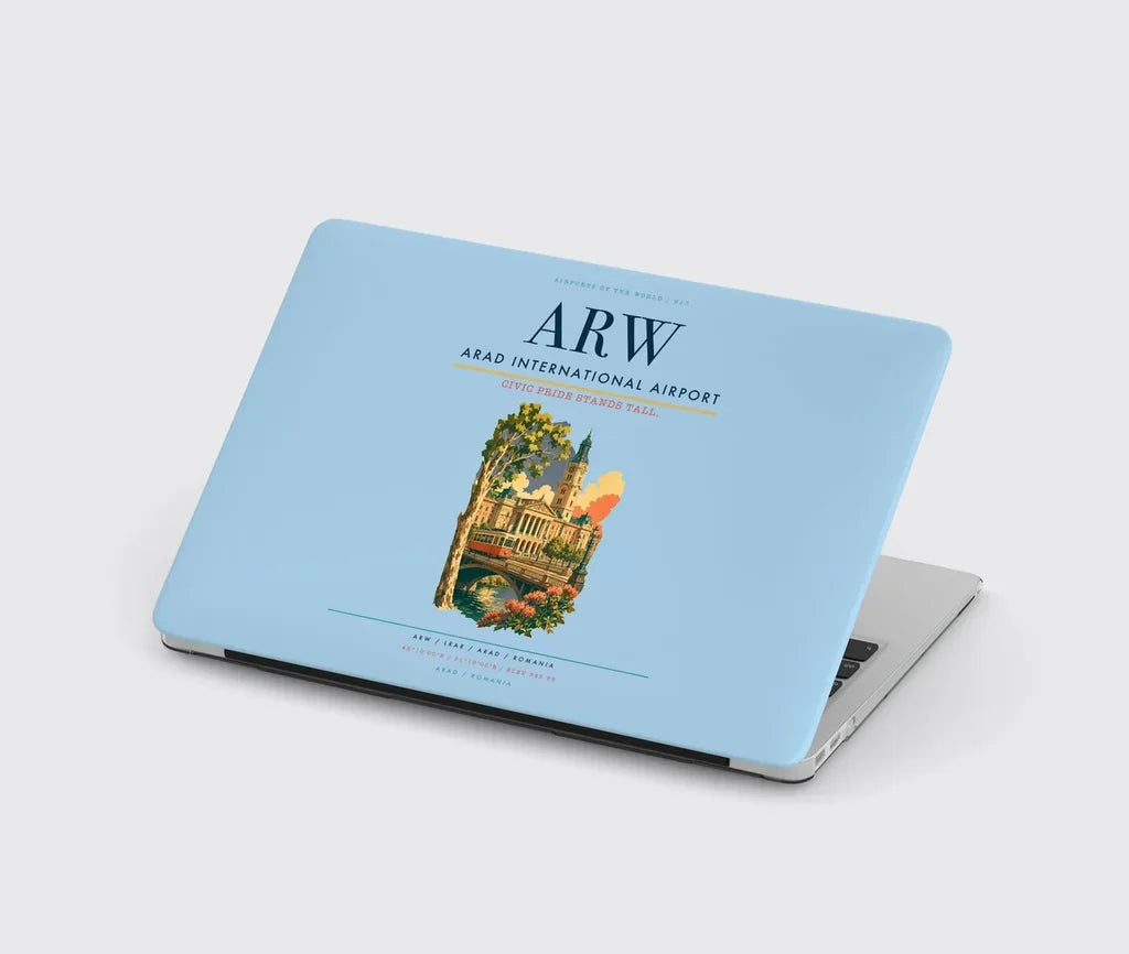 Arad International Airport (ARW) design on light blue MacBook case