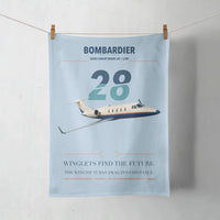 Thumbnail for Bombardier Learjet 28 design on light blue towel