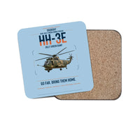 Thumbnail for Sikorsky HH-3E Jolly Green Giant design on light blue 1 piece coaster