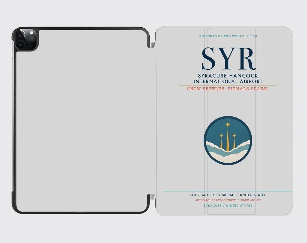 Syracuse Hancock International Airport (SYR) design on light gray ipad tablet case