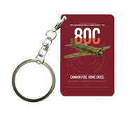 Thumbnail for IAR 80C design on dark red designed key chain, double-side print