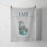 Thumbnail for Houston George Bush Intercontinental Airport (IAH) design on light gray towel