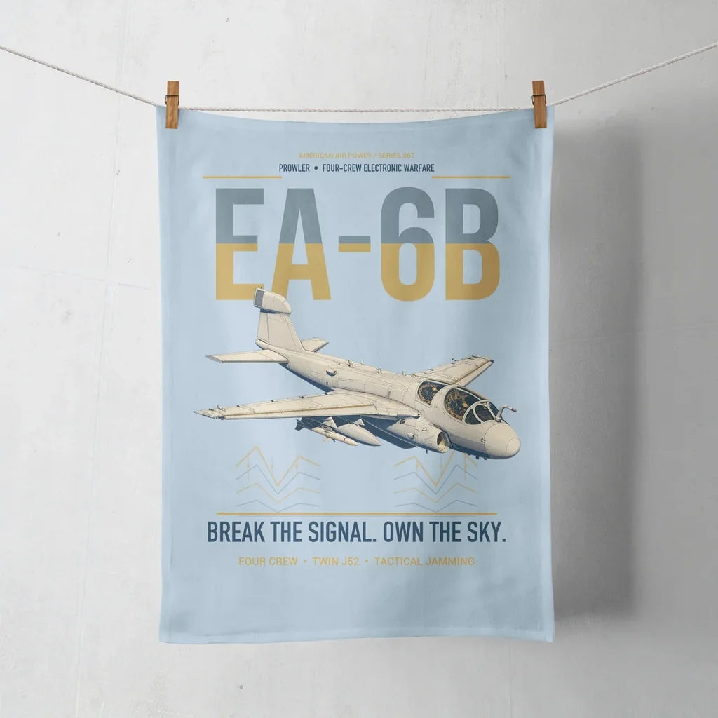 EA-6B Prowler design on light blue towel