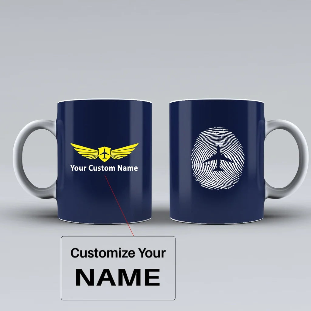 Customisable Aviation Finger Print Mug - view 5
