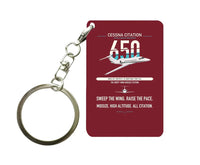 Thumbnail for Cessna Citation 650 - Citation III design on dark red designed key chain, double-side print