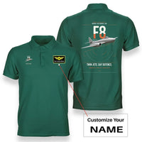 Thumbnail for Gloster Meteor F8 design on green+name double-side polo t-shirt, double-side print