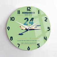 Thumbnail for Bombardier Learjet 24 design on light green no frame wall clock