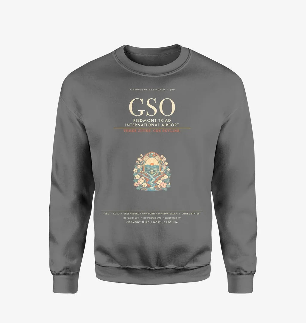 Piedmont Triad International Airport GSO Sweatshirt - Gray
