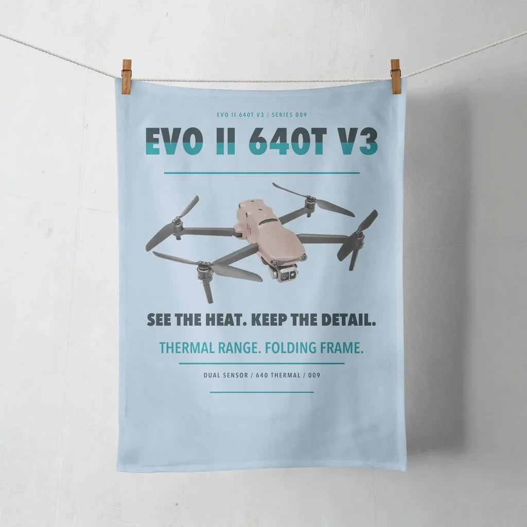 Autel EVO II Dual 640T V3 design on light blue towel