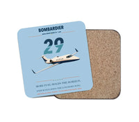 Thumbnail for Bombardier Learjet 29 design on light blue 1 piece coaster