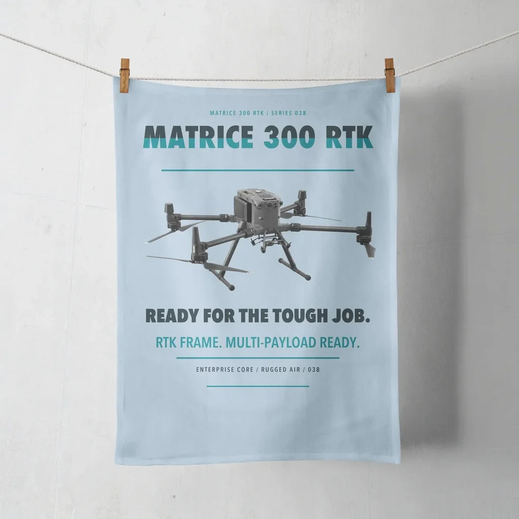 DJI Matrice 300 RTK design on light blue towel