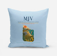 Thumbnail for Región de Murcia International Airport (MJV) design on light blue pillow