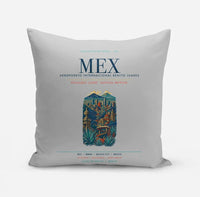 Thumbnail for Mexico City Benito Juarez International Airport (MEX) design on light gray pillow