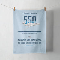 Thumbnail for Cessna Citation 550 - Citation II design on light blue towel